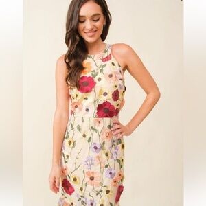 Like-New Just Me 3D Floral Halter Neck Dress 🌼